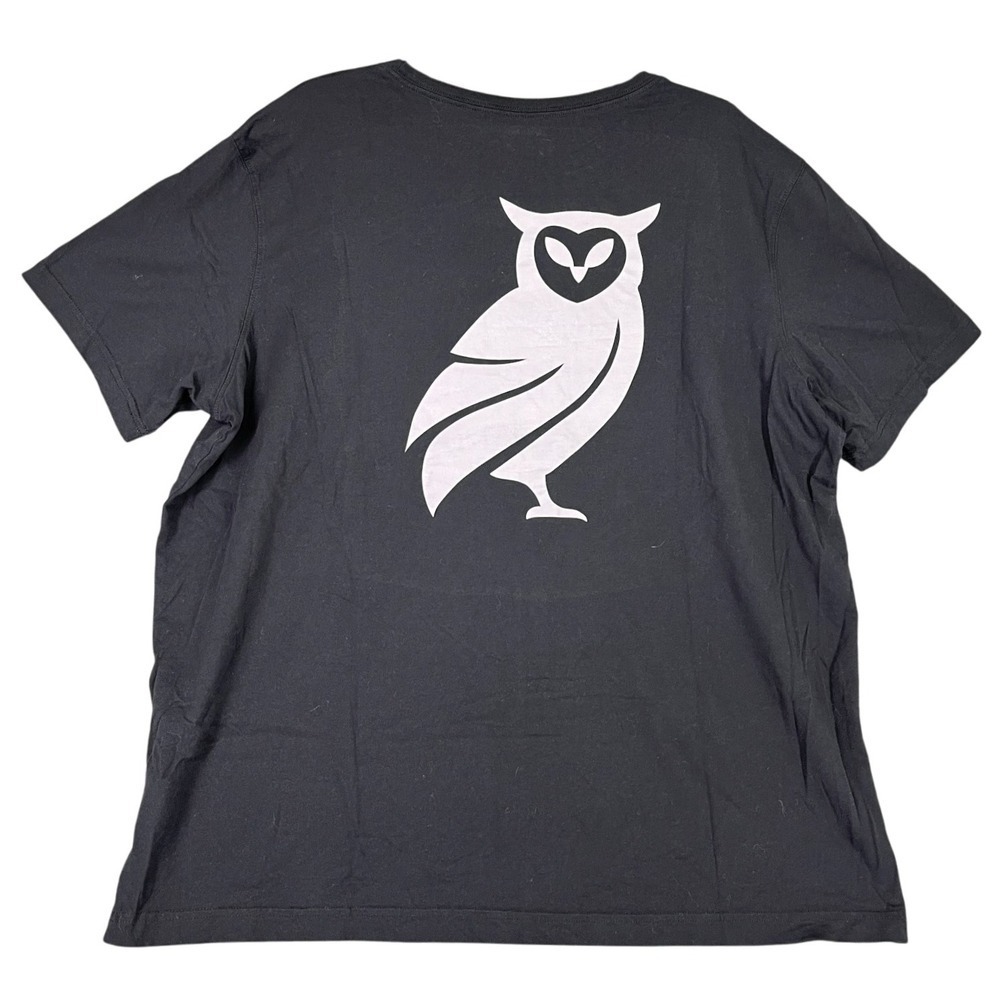 Lands End Shirt Mens XXL‎ Black Owl Print Summer Cotton Regular Outdoors Bird